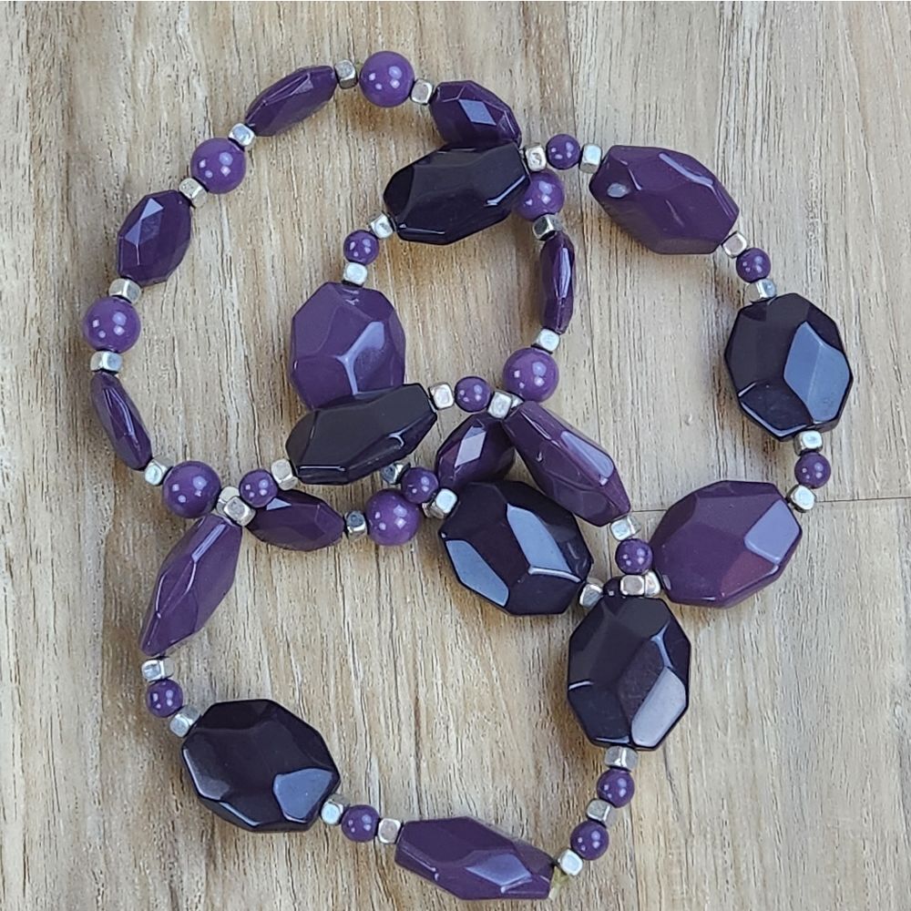 🩵Premier "Grapevine" Purple Set of 3 Bracelets
